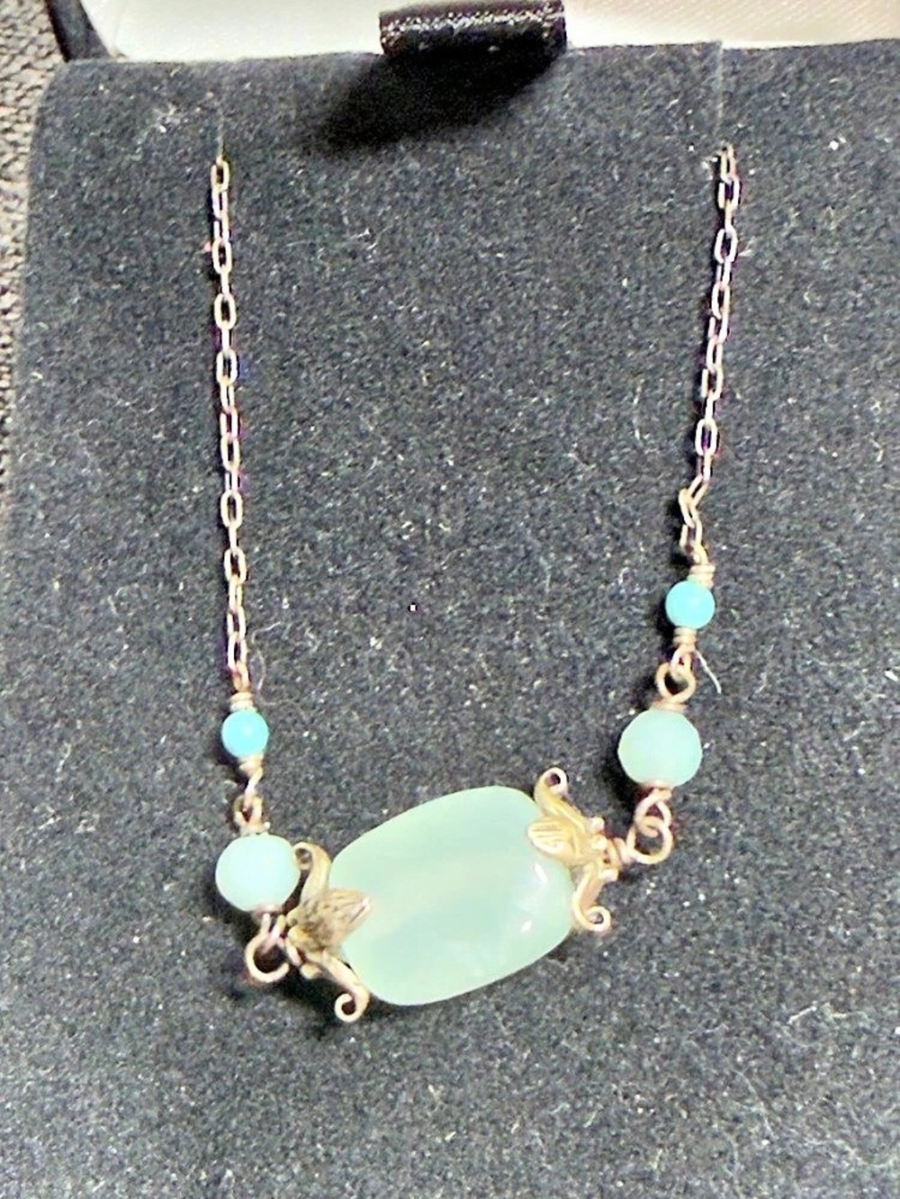 SOMETHING SILVER Green & Turquoise Pendant Necklace